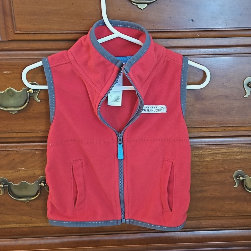 Red Fleece Baby Vest